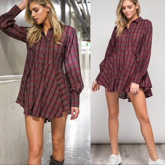 Pretty Things Co. Tops - 2 LEFT Burgundy Plaid Button Down Top